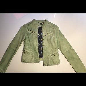 Genuine leather moto jacket